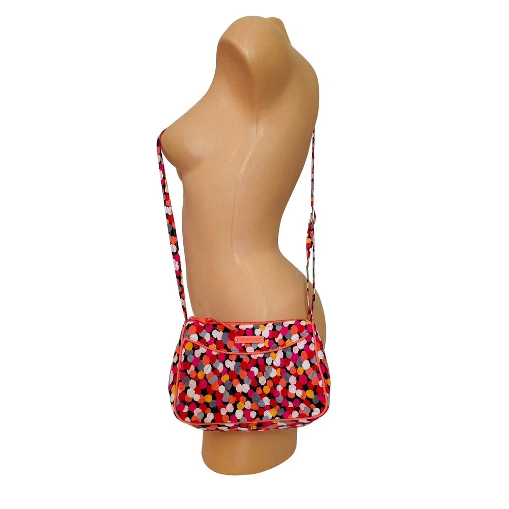 Vera Bradley Tutti Frutti Quilted Cotton Crossbody Bag Multicolor Polka‎ Dot